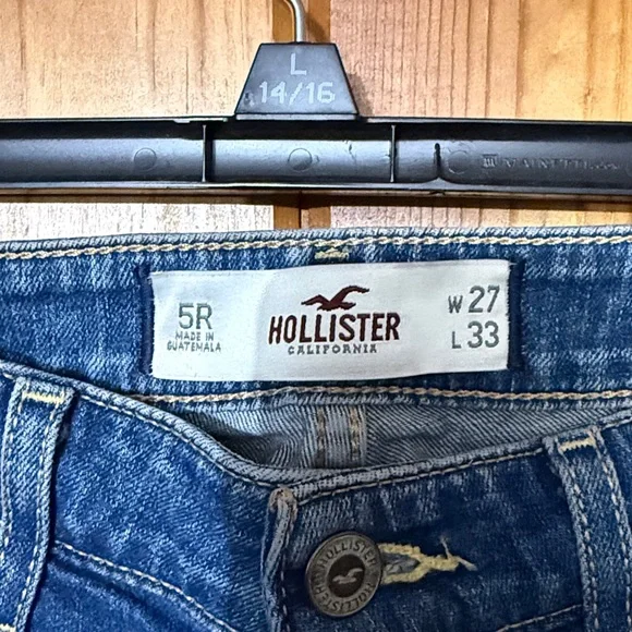 Hollister Blue Distressed Boot Cut Jeans w27 L33 - Picture 5 of 8